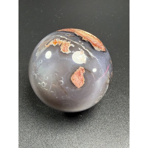 Natural Football Volcano Agate Sphere UVs Healing Crystal Stone 60.4mm 304g - Picture 4 of 15
